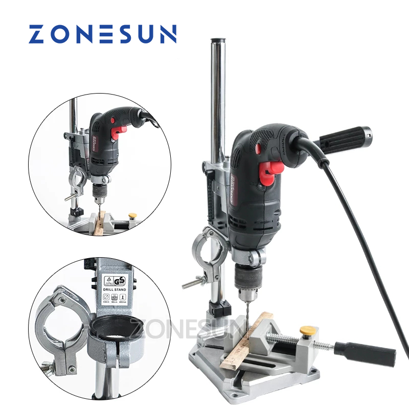 Woodworking Drill - ZONESUN Soporte fijo para taladro eléctrico,