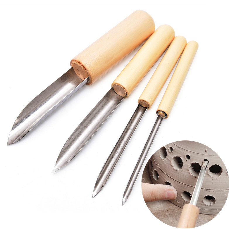 Wood Chisel Set - Herramienta de alfarería perforadora 4 unids/set