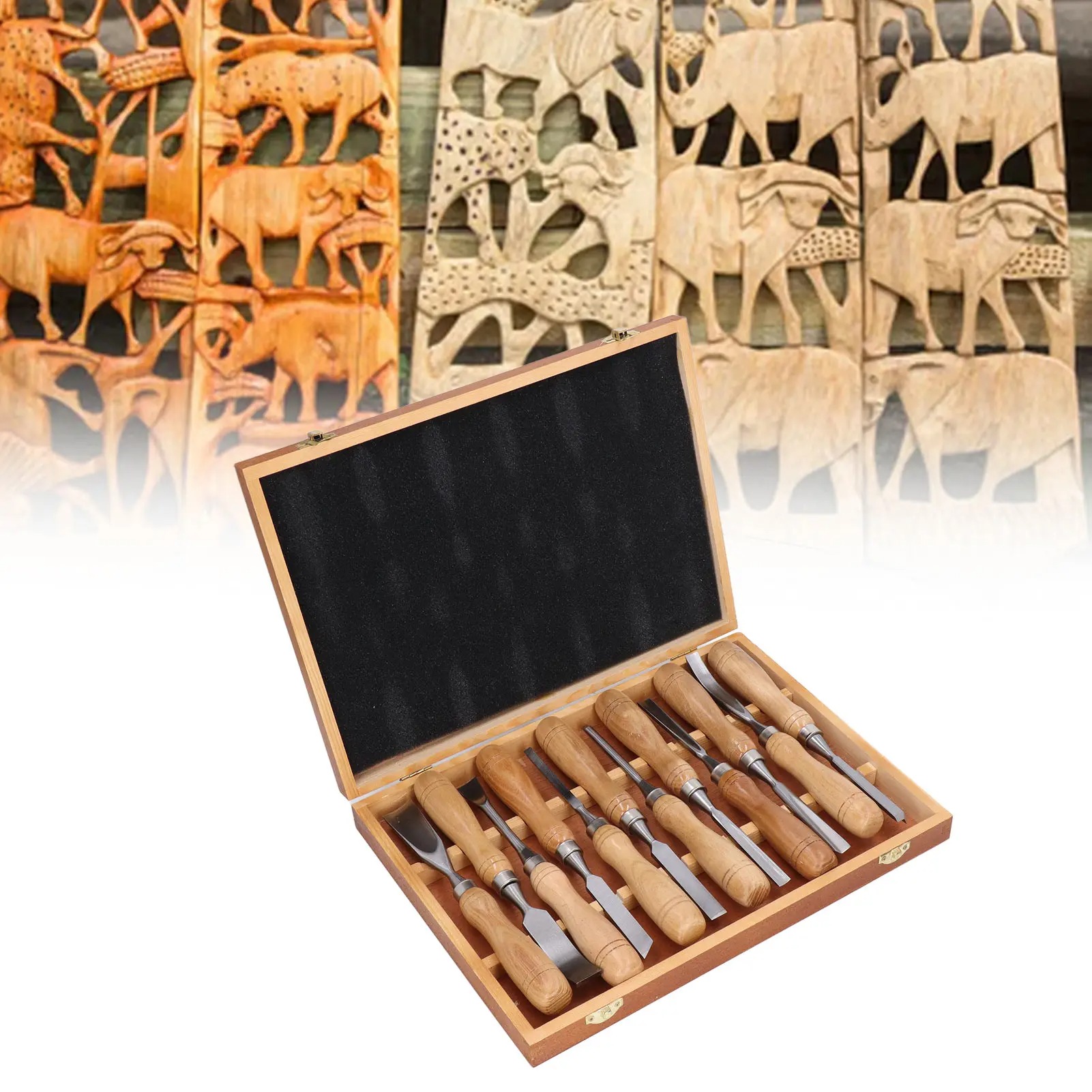 Wood Chisel Set - Juego de 12 Herramientas para Tallar