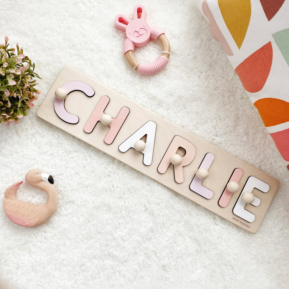 Woodworking Hobby - Rompecabezas con nombre personalizado con clavijas
