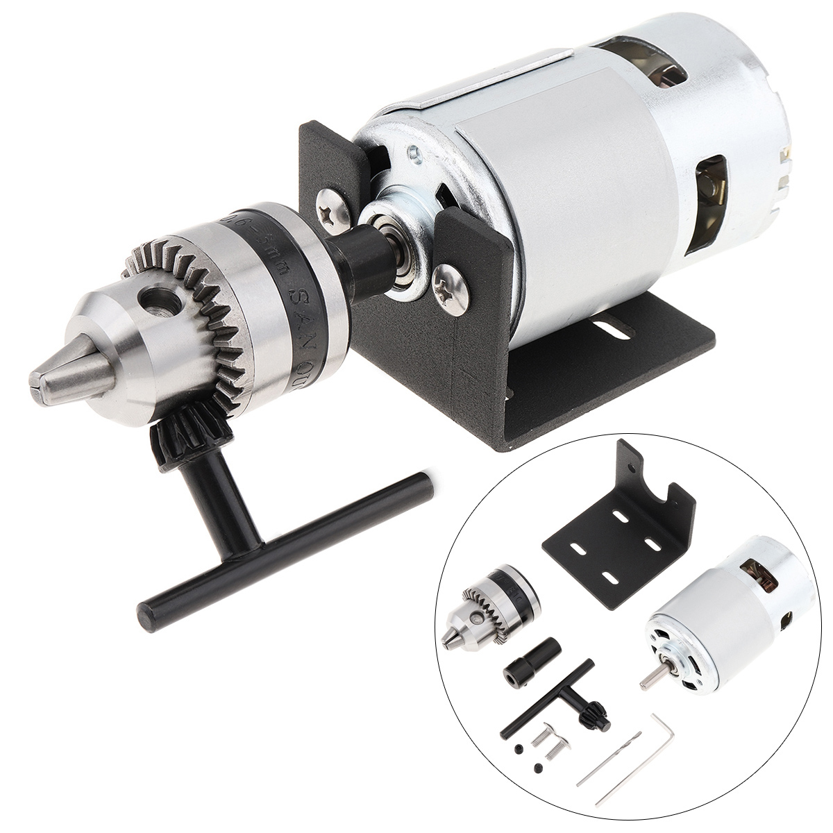 Woodworking Lathe Chuck - Taladro manual de 12-24V, Motor de