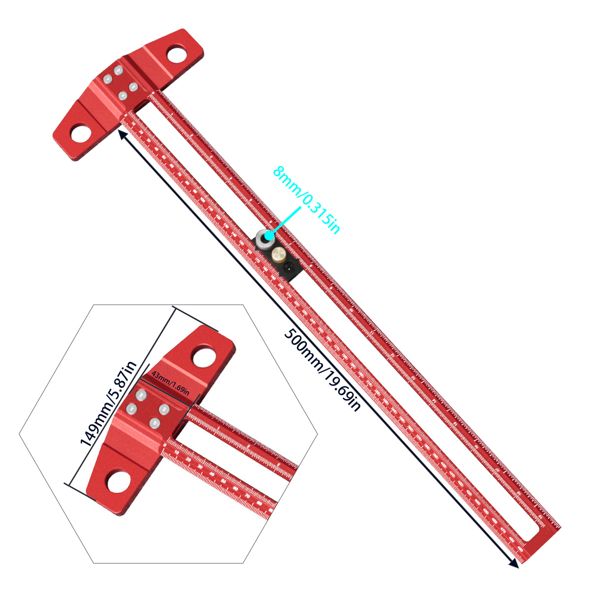 Regla de Marcado en T para Car - Woodworking Gauge reseña y precio